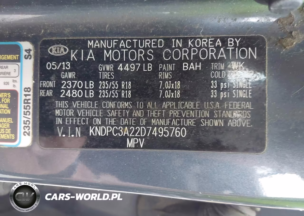 2013 Kia Sportage Ex VIN:KNDPC3A22D7495760 - 9