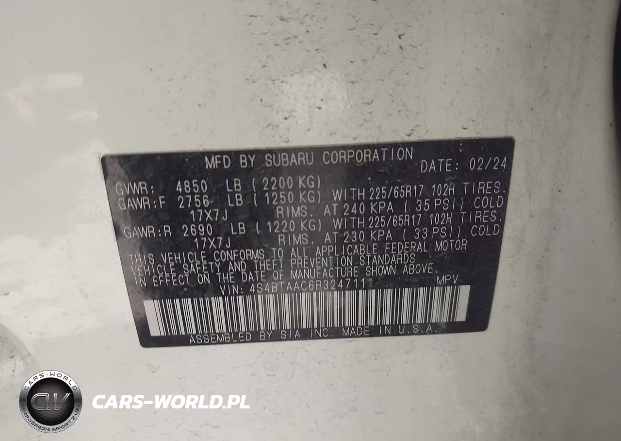 2024 Subaru Outback VIN:4S4BTAAC6R3247111 - 9