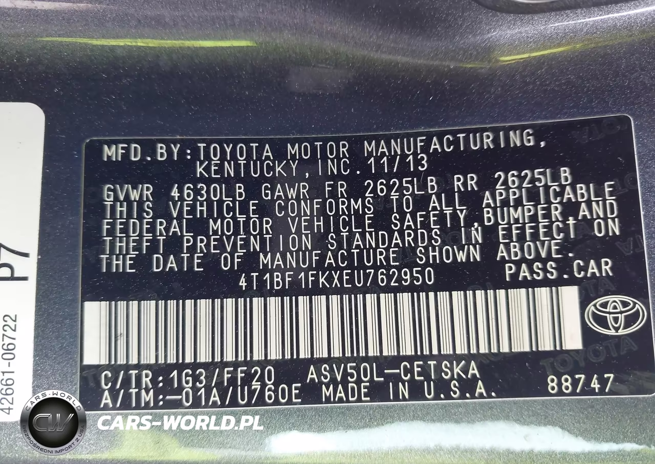 2014 Toyota Camry Se VIN:4T1BF1FKXEU762950 - 9