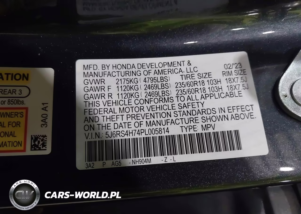 2023 Honda Cr-V Ex-L Awd VIN:5J6RS4H74PL005814 - 9