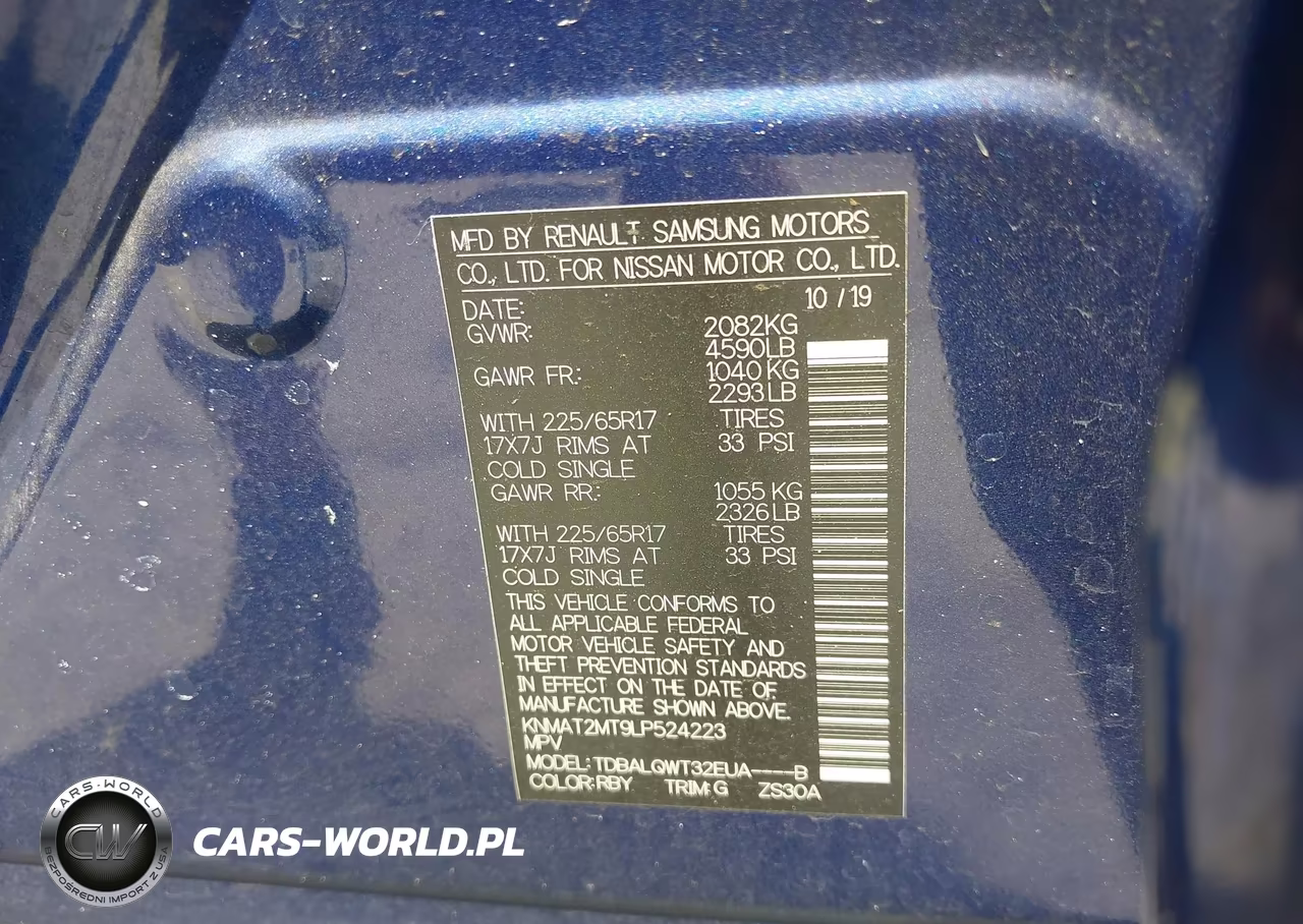 2020 Nissan Rogue Sv Fwd VIN:KNMAT2MT9LP524223 - 9