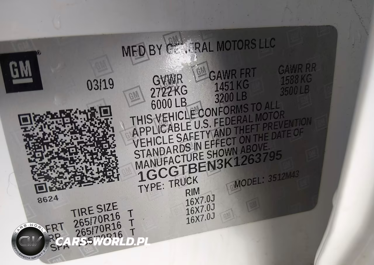 2019 Chevrolet Colorado Wt VIN:1GCGTBEN3K1263795 - 9