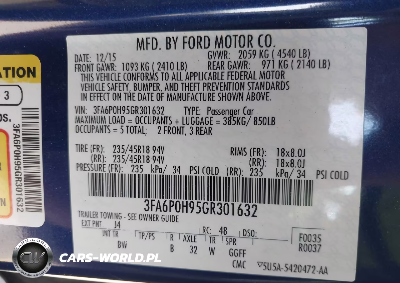 2016 Ford Fusion Se VIN:3FA6P0H95GR301632 - 9