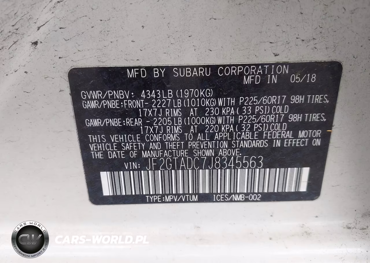 2018 Subaru Crosstrek 2.0I Premium VIN:JF2GTADC7J8345563 - 9