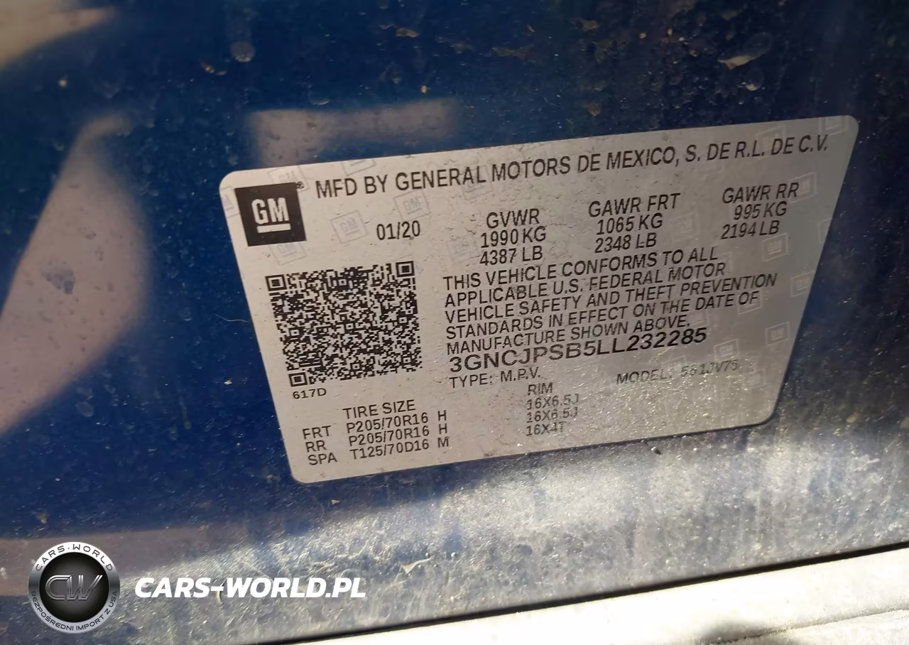 2020 Chevrolet Trax Awd Lt VIN:3GNCJPSB5LL232285 - 9