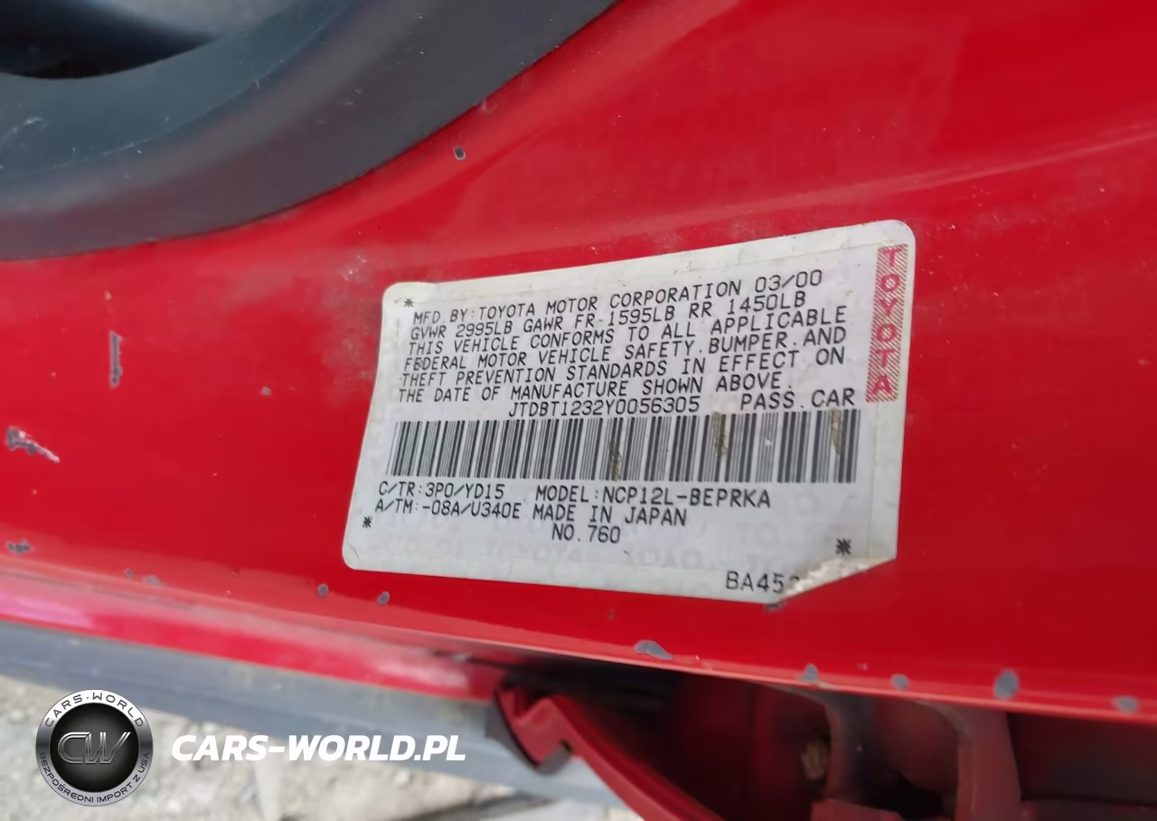 2000 Toyota Echo VIN:JTDBT1232Y0056305 - 9