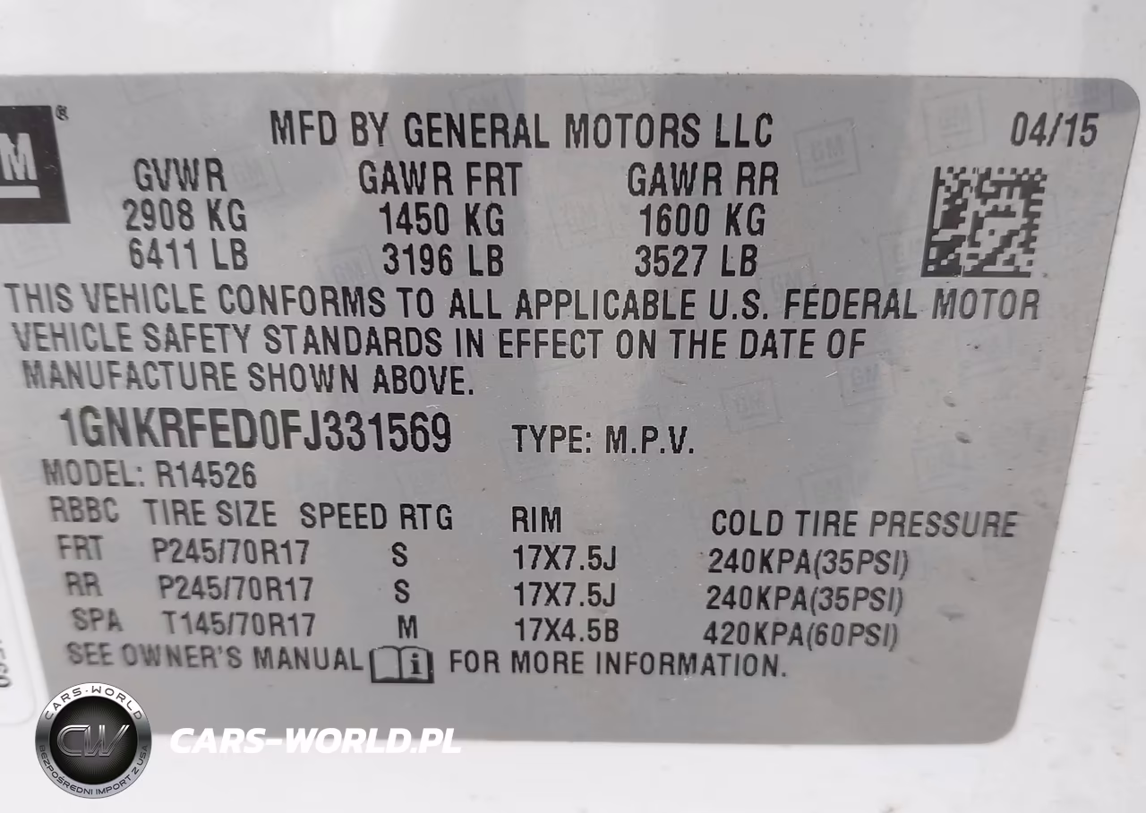 2015 Chevrolet Traverse Ls VIN:1GNKRFED0FJ331569 - 9