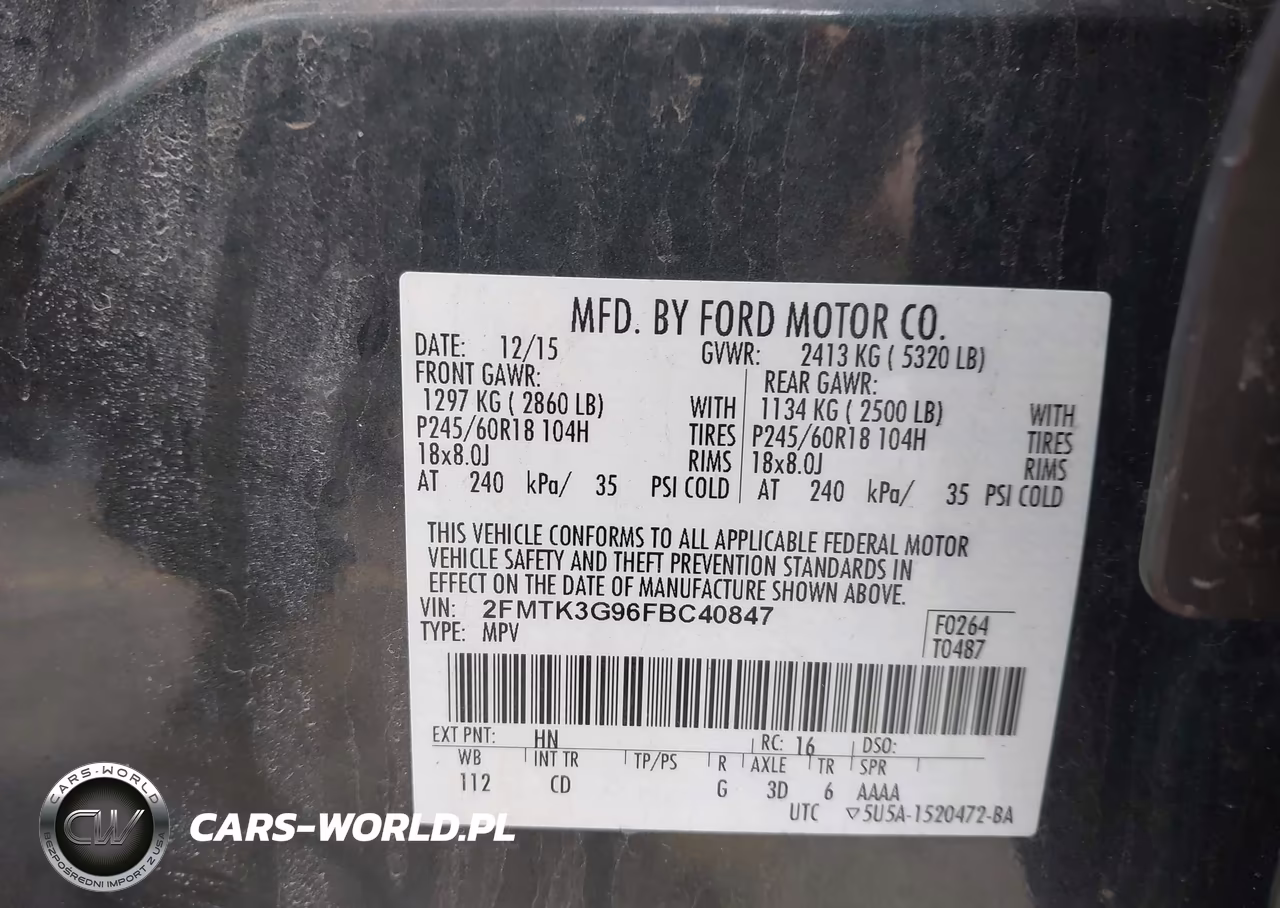 2015 Ford Edge Se VIN:2FMTK3G96FBC40847 - 9