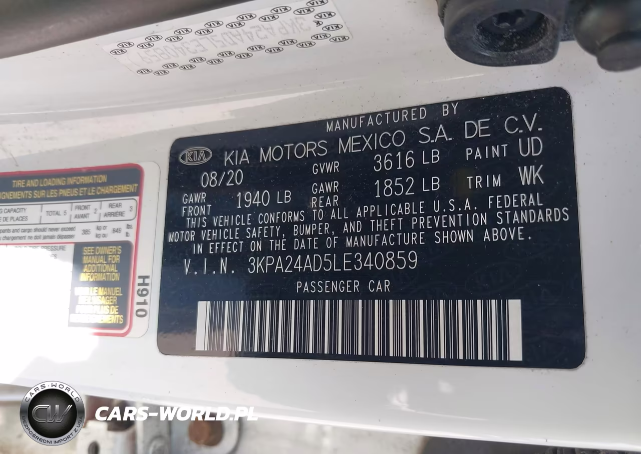 2020 Kia Rio Lx VIN:3KPA24AD5LE340859 - 9