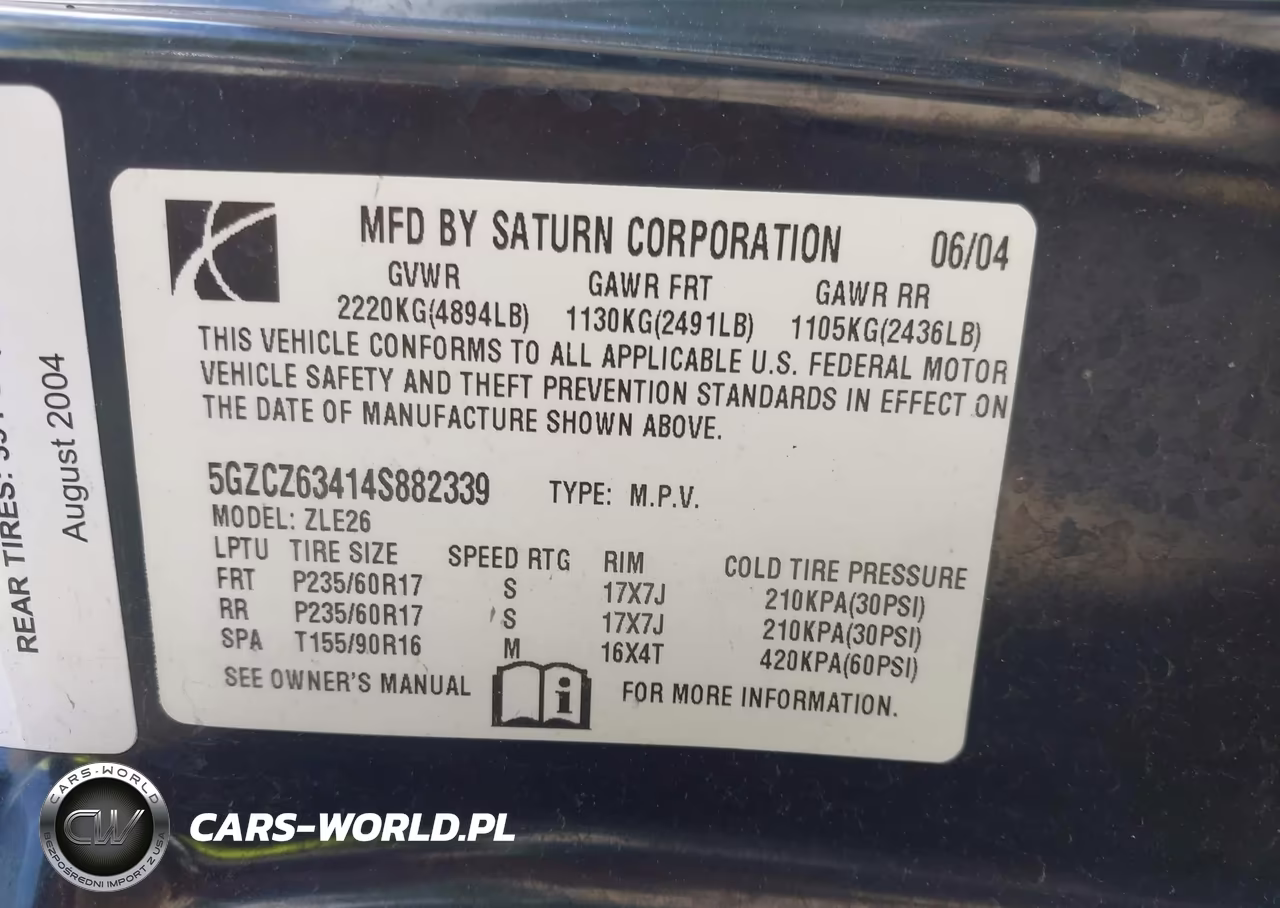 2004 Saturn Vue V6 VIN:5GZCZ63414S882339 - 9