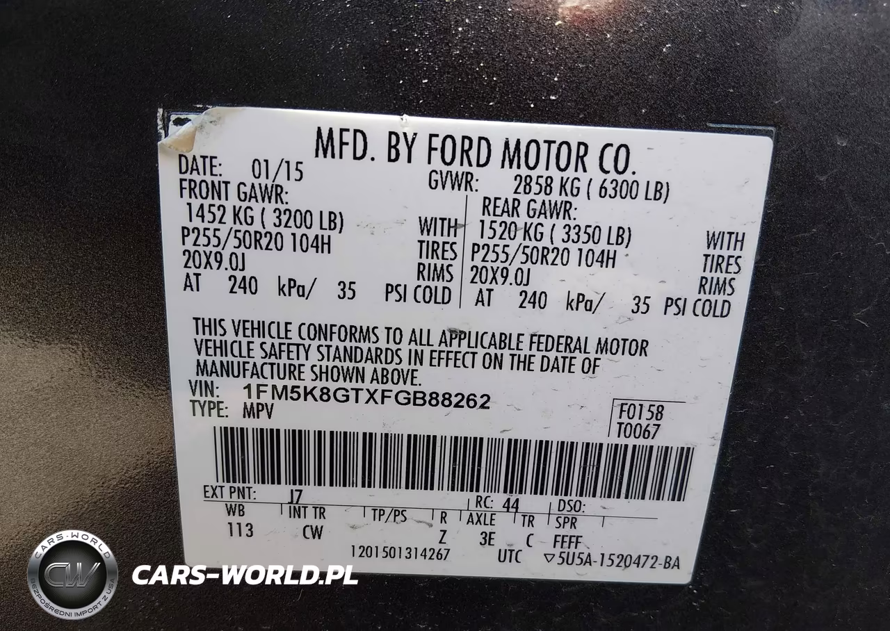 2015 Ford Explorer Sport VIN:1FM5K8GTXFGB88262 - 9