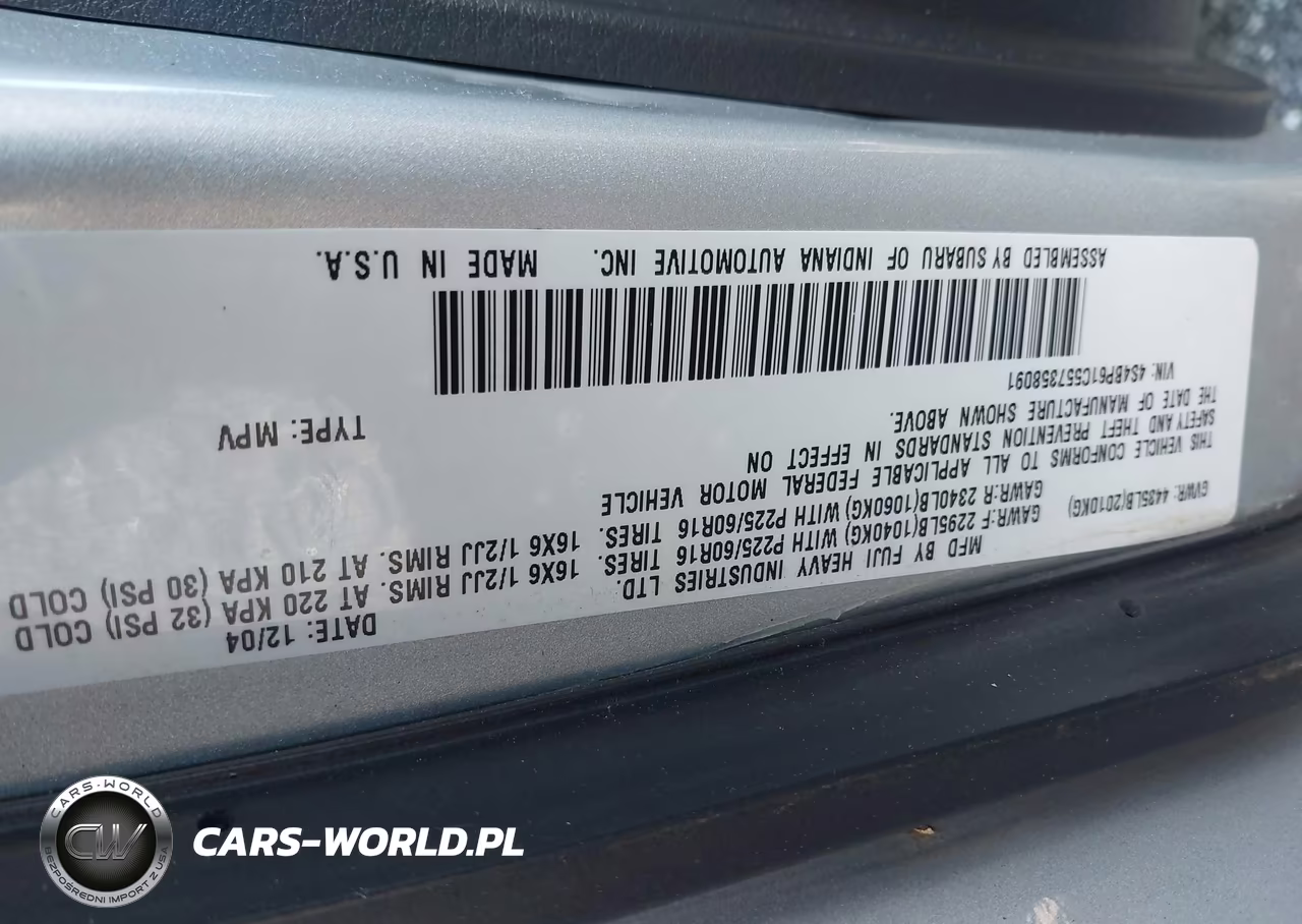 2005 Subaru Outback 2.5I VIN:4S4BP61C557358091 - 9