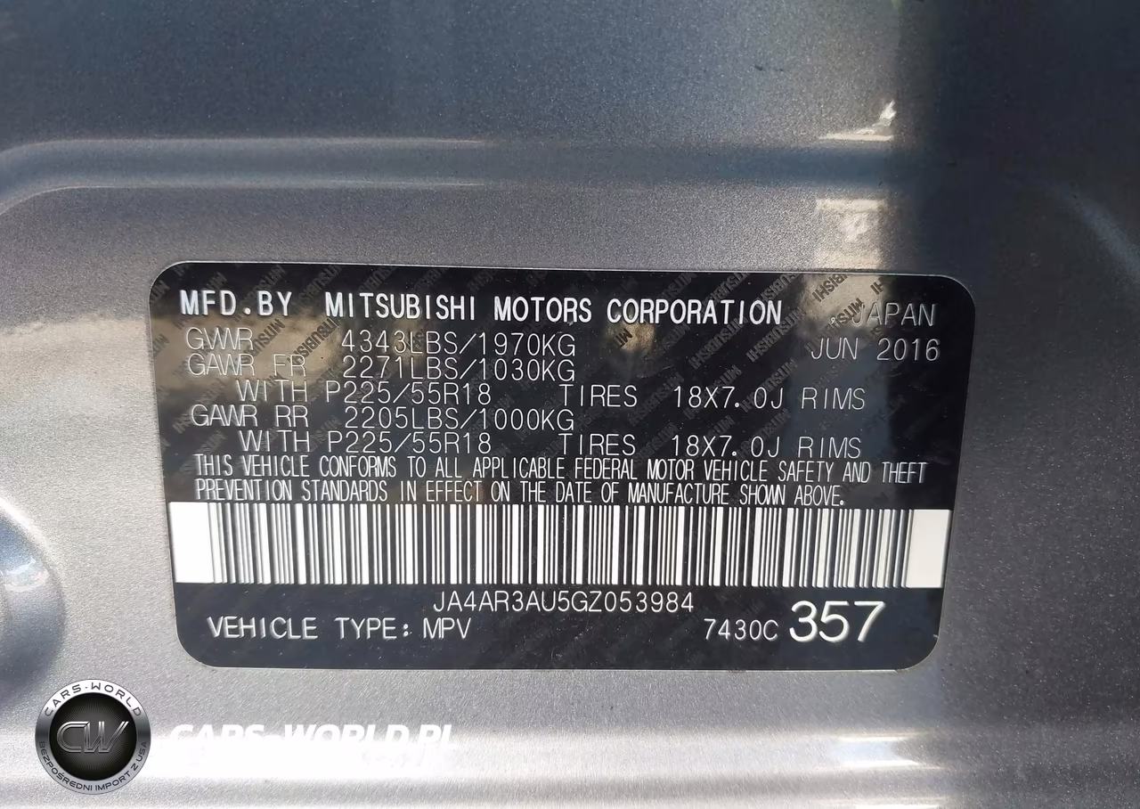 2016 Mitsubishi Outlander Sport 2.0 Es VIN:JA4AR3AU5GZ053984 - 9