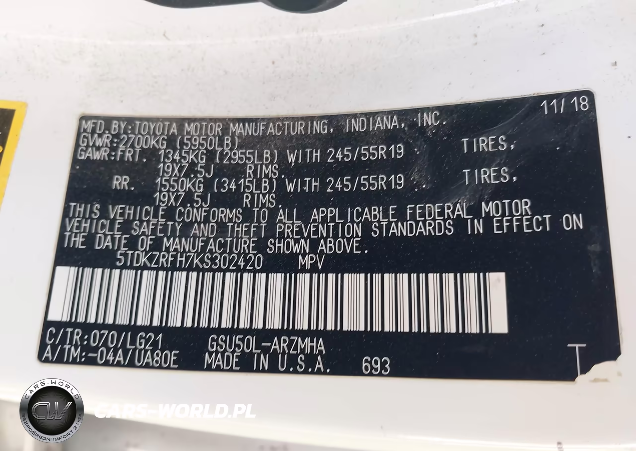 2019 Toyota Highlander Se VIN:5TDKZRFH7KS302420 - 9