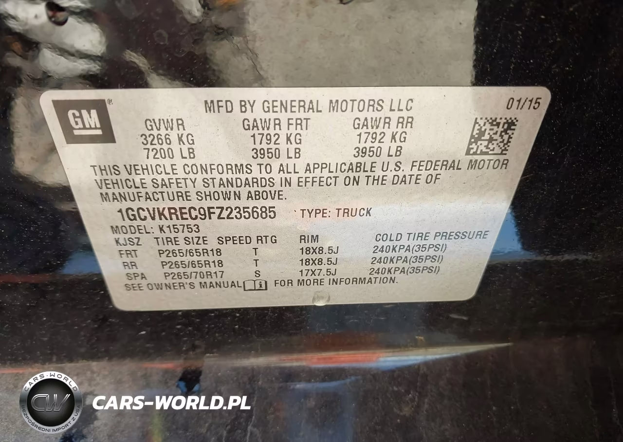 2015 Chevrolet Silverado 1500 2Lt VIN:1GCVKREC9FZ235685 - 9