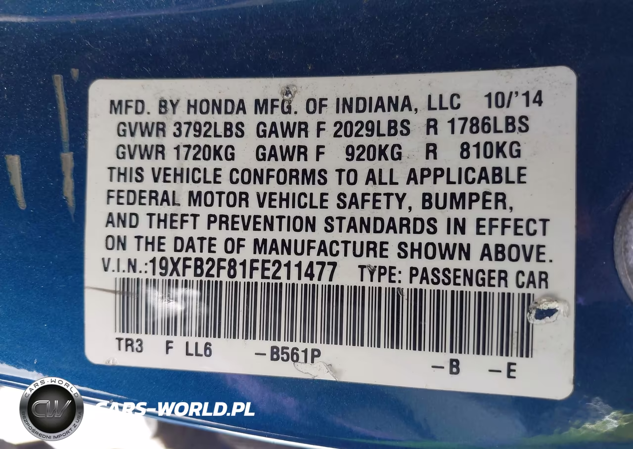 2015 Honda Civic Ex VIN:19XFB2F81FE211477 - 9