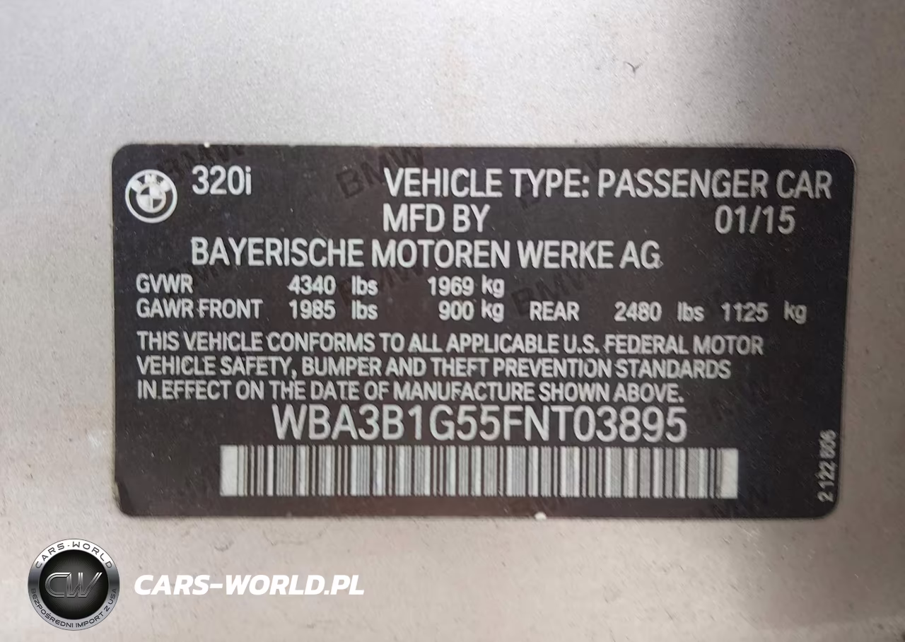 2015 BMW 320I VIN:WBA3B1G55FNT03895 - 9