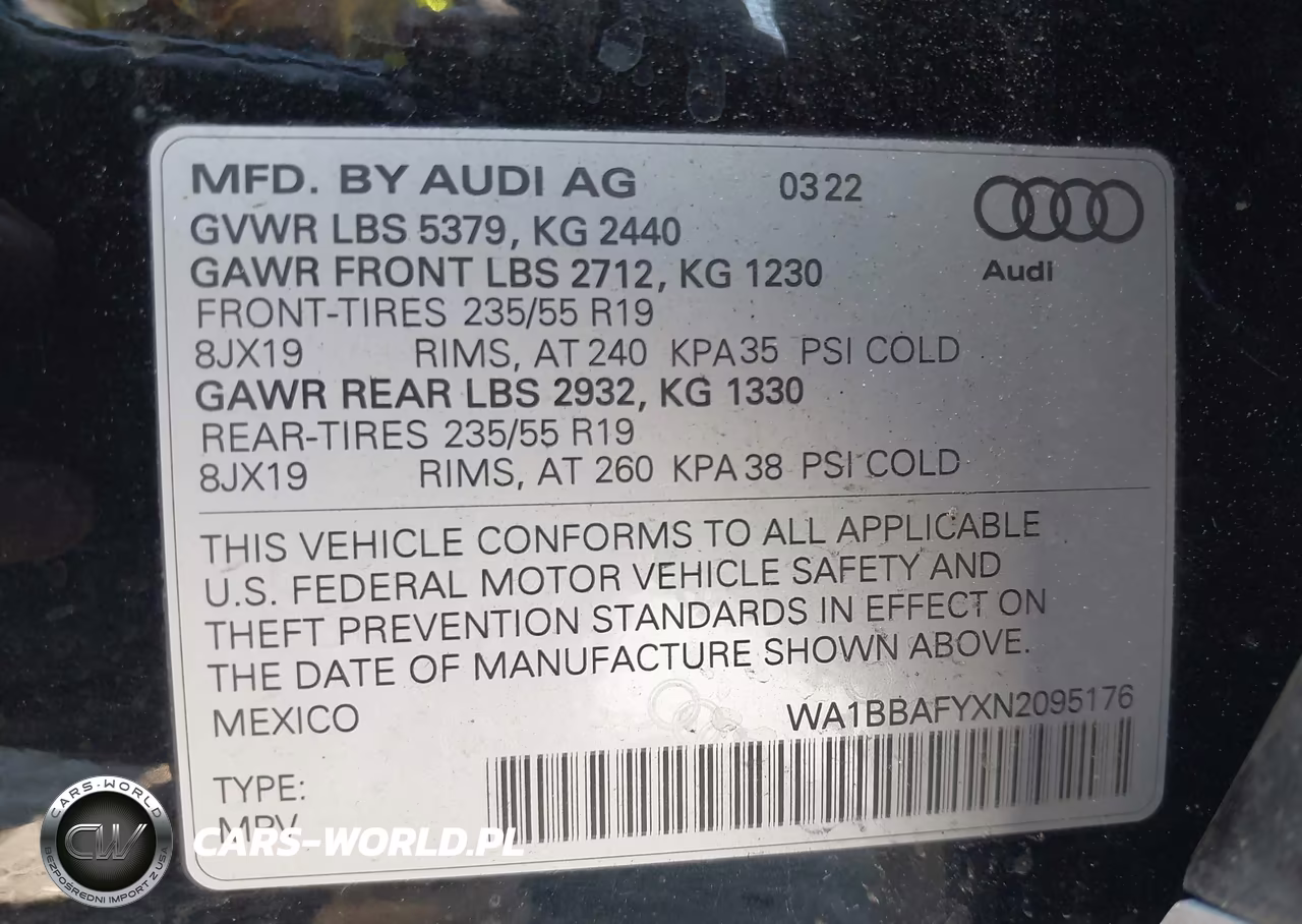 2022 Audi Q5 Premium Plus 40 Tfsi Quattro S Tronic VIN:WA1BBAFYXN2095176 - 9