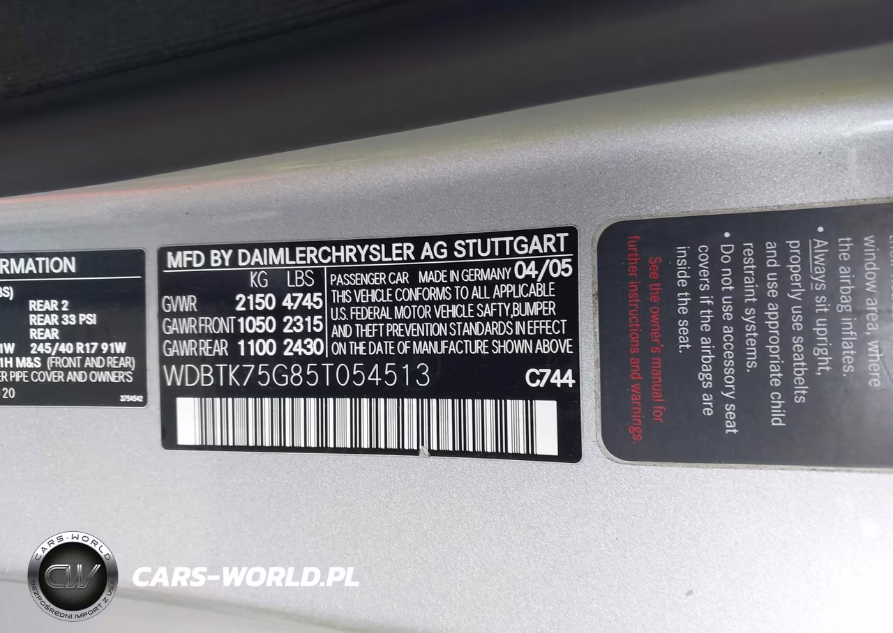 2005 Mercedes-Benz Clk 500 VIN:WDBTK75G85T054513 - 9