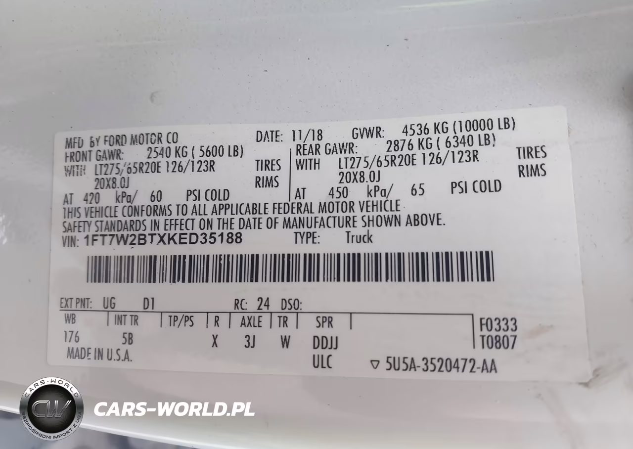 2019 Ford F-250 Lariat VIN:1FT7W2BTXKED35188 - 9