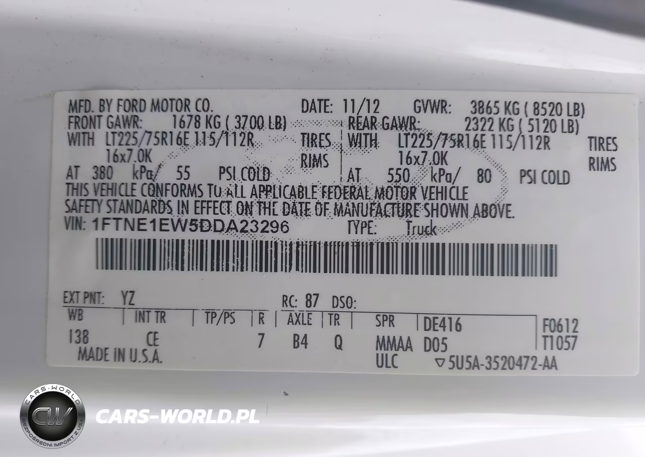 2013 Ford E-150 Commercial VIN:1FTNE1EW5DDA23296 - 9