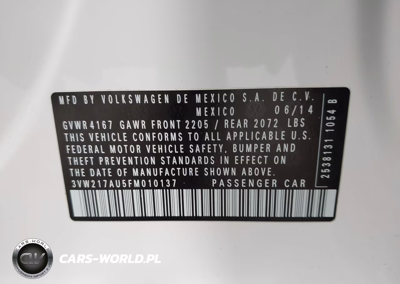 2015 Volkswagen Golf Tsi S 4-Door VIN:3VW217AU5FM010137 - 9