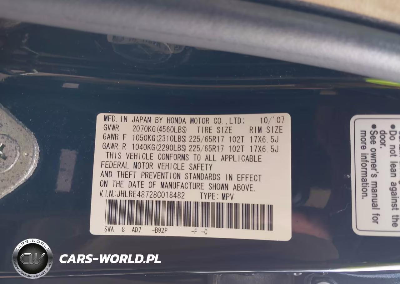 2008 Honda Cr-V Ex-L VIN:JHLRE48728C018482 - 9