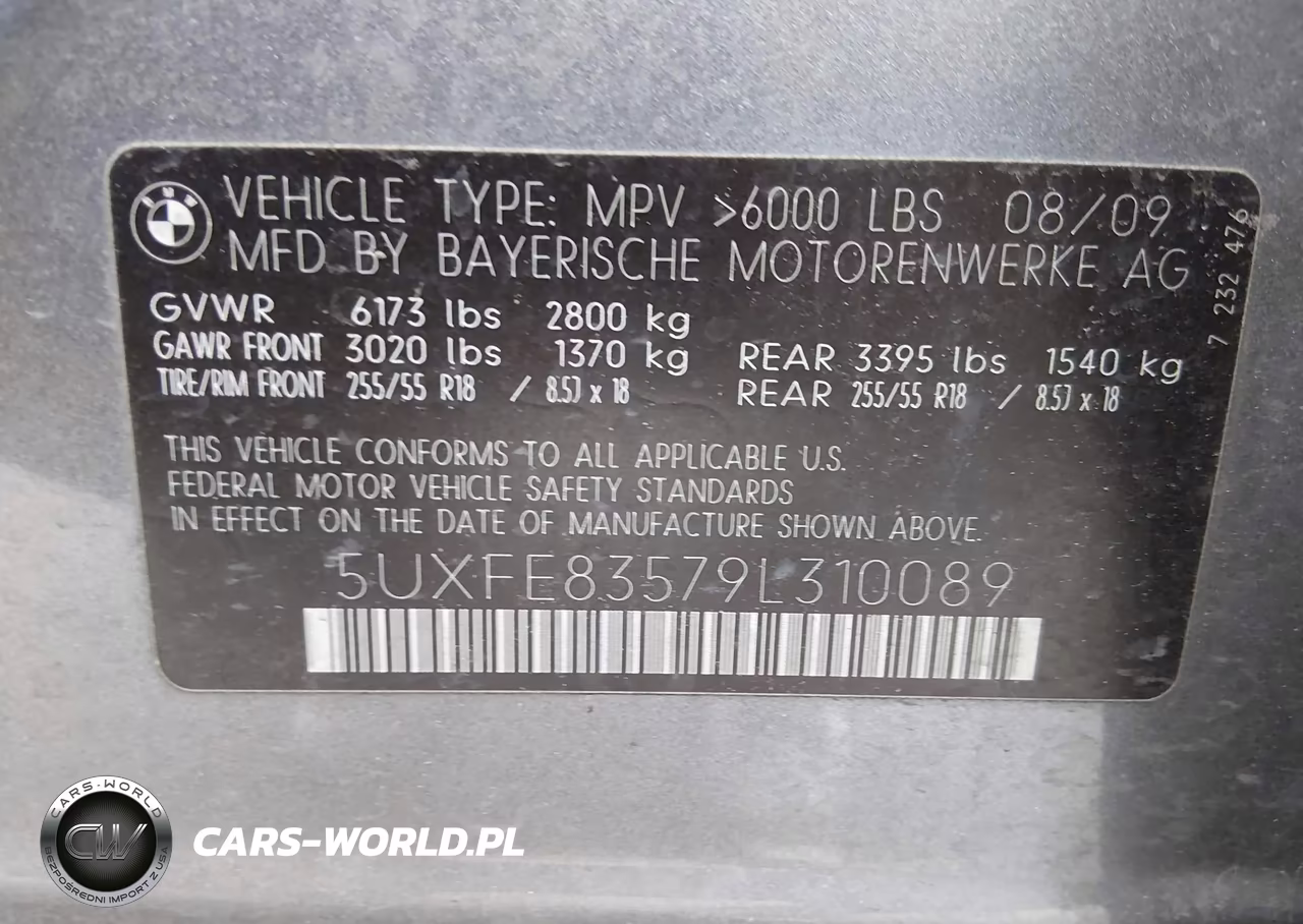 2009 BMW X5 xDrive48I VIN:5UXFE83579L310089 - 9