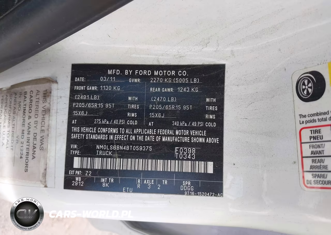 2011 Ford Transit Connect Xlt VIN:NM0LS6BN4BT059375 - 9