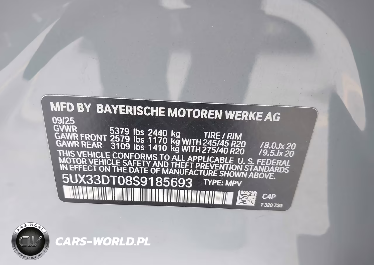 2025 BMW X4 xDrive30I VIN:5UX33DT08S9185693 - 9