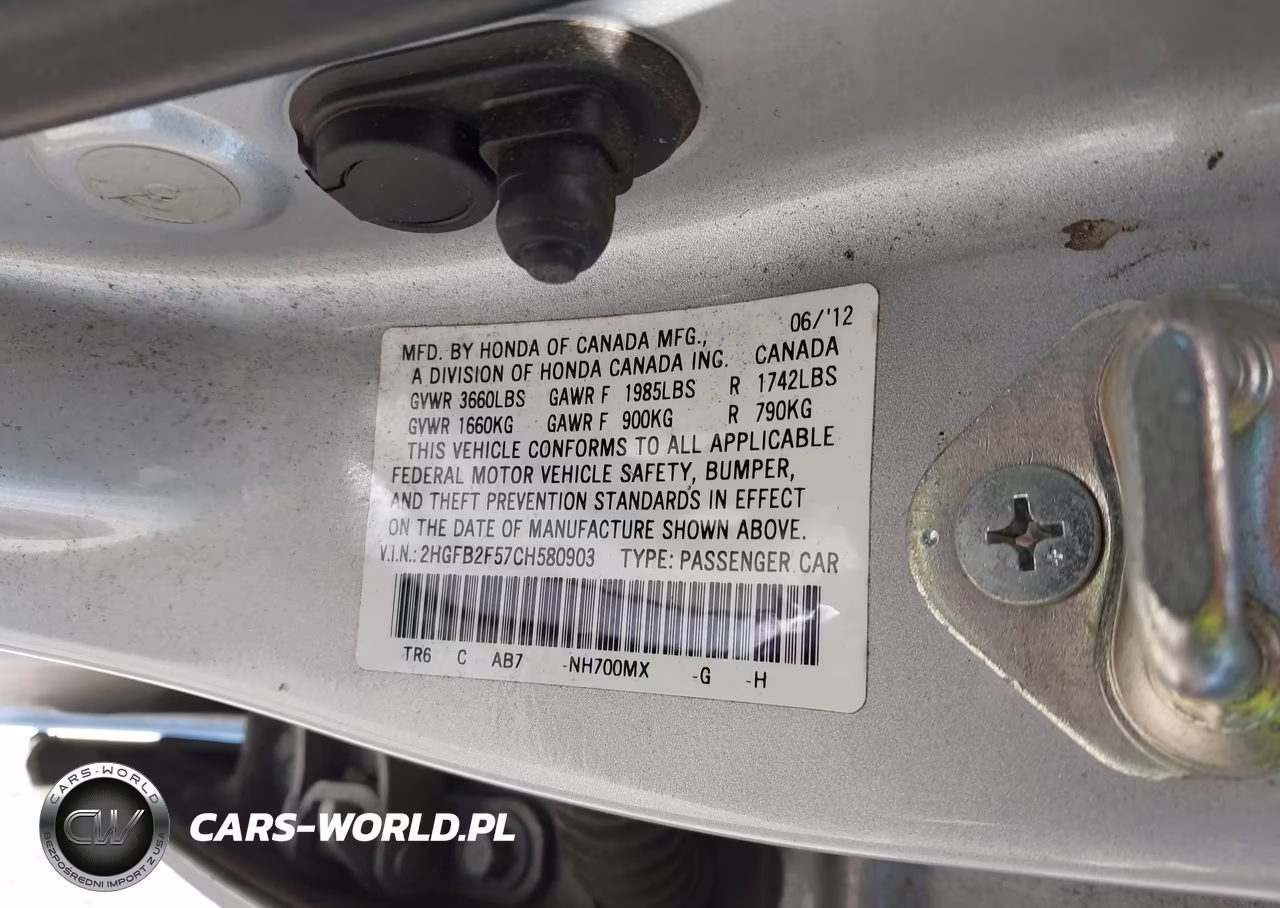 2012 Honda Civic Lx VIN:2HGFB2F57CH580903 - 9