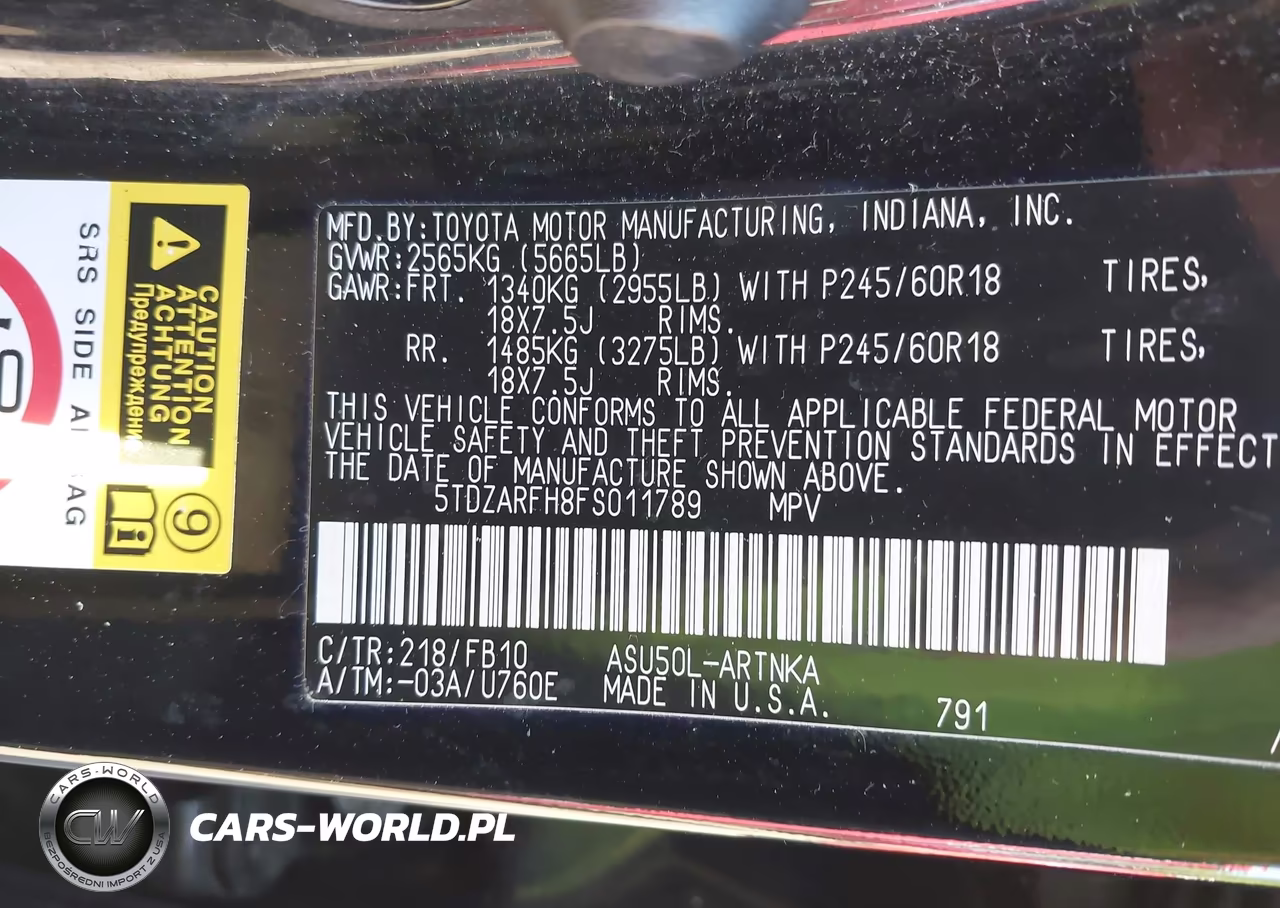 2015 Toyota Highlander Le VIN:5TDZARFH8FS011789 - 9
