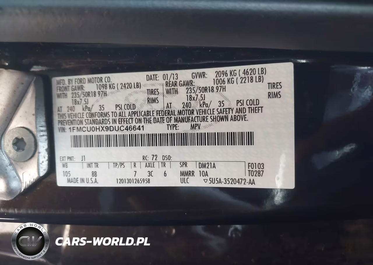 2013 Ford Escape Sel VIN:1FMCU0HX9DUC46641 - 9