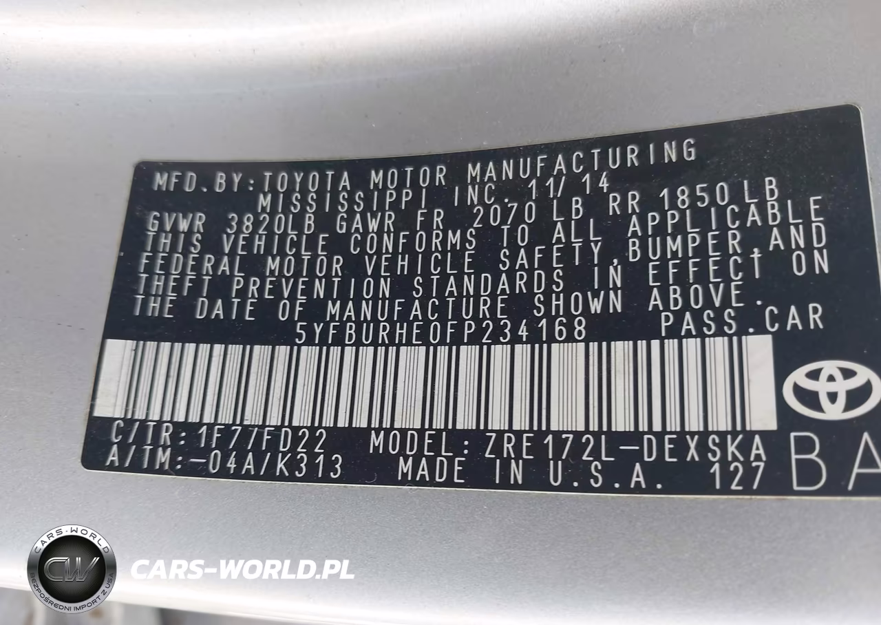 2015 Toyota Corolla S Plus VIN:5YFBURHE0FP234168 - 9