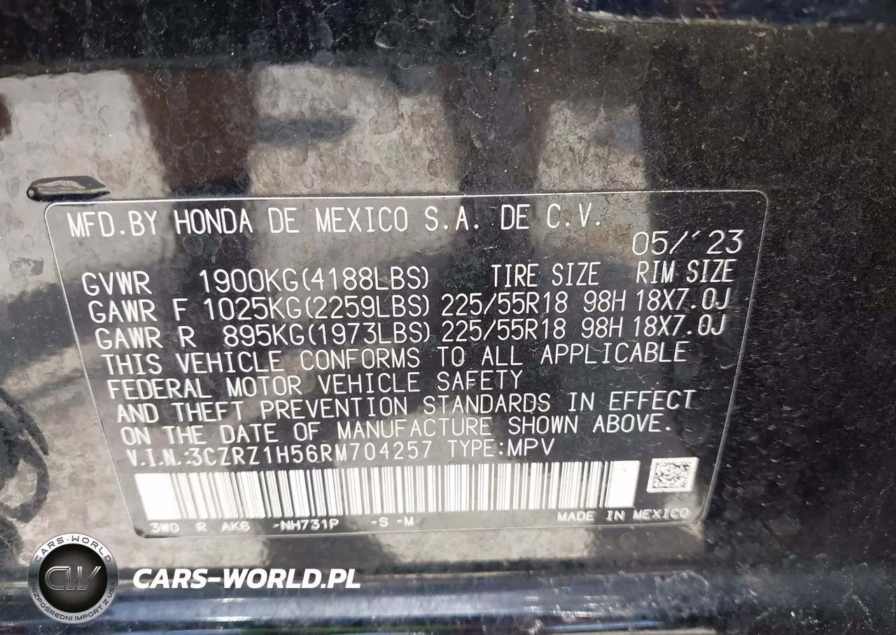 2024 Honda Hr-V 2Wd Sport-2Wd Sport W-O Bsi VIN:3CZRZ1H56RM704257 - 9