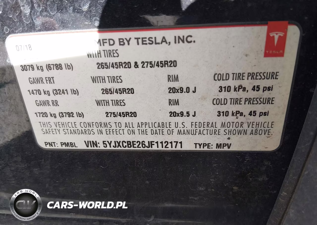 2018 Tesla Model X 100D-75D-P100D VIN:5YJXCBE26JF112171 - 9