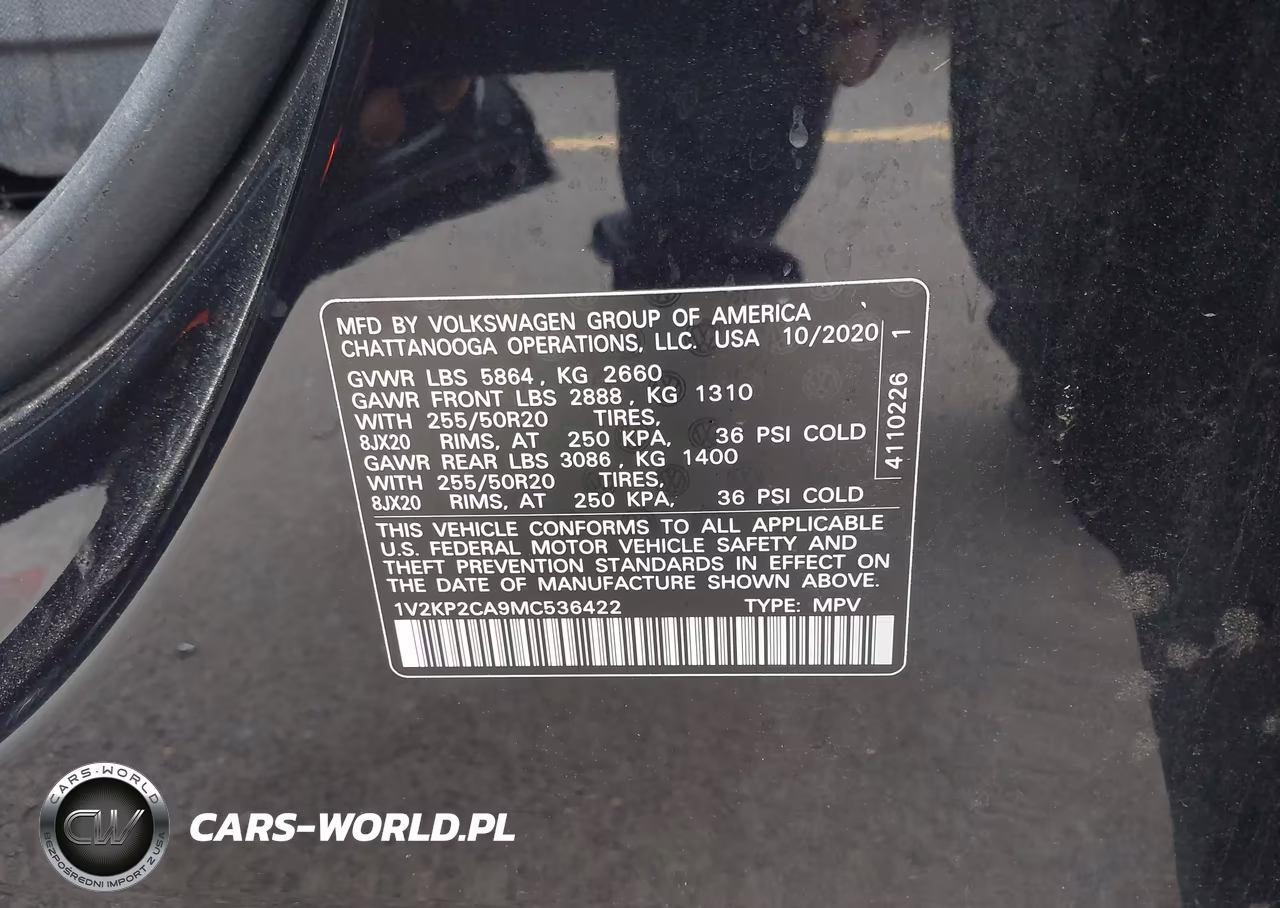 2021 Volkswagen Atlas 2.0T Se W-Technology VIN:1V2KP2CA9MC536422 - 9