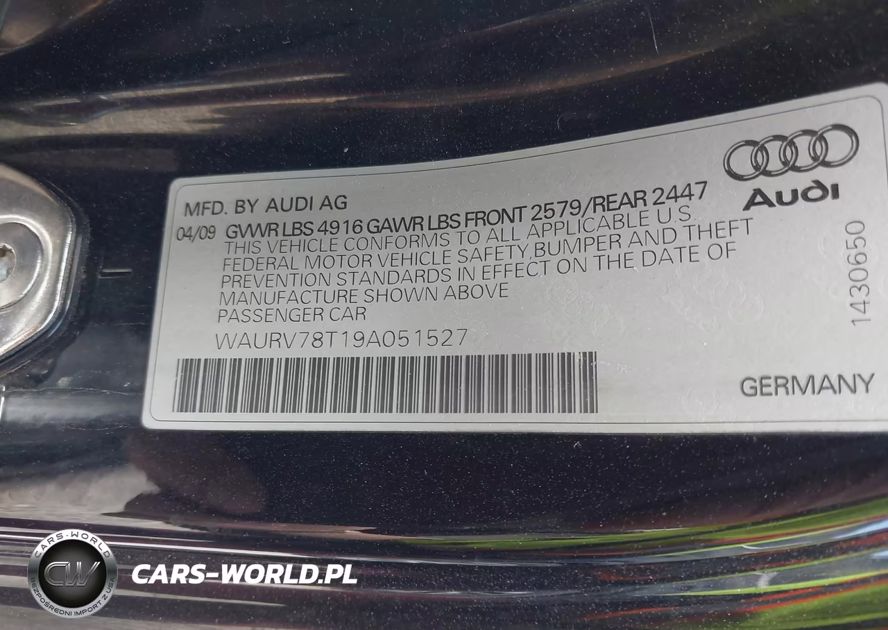 2009 Audi S5 4.2L VIN:WAURV78T19A051527 - 9