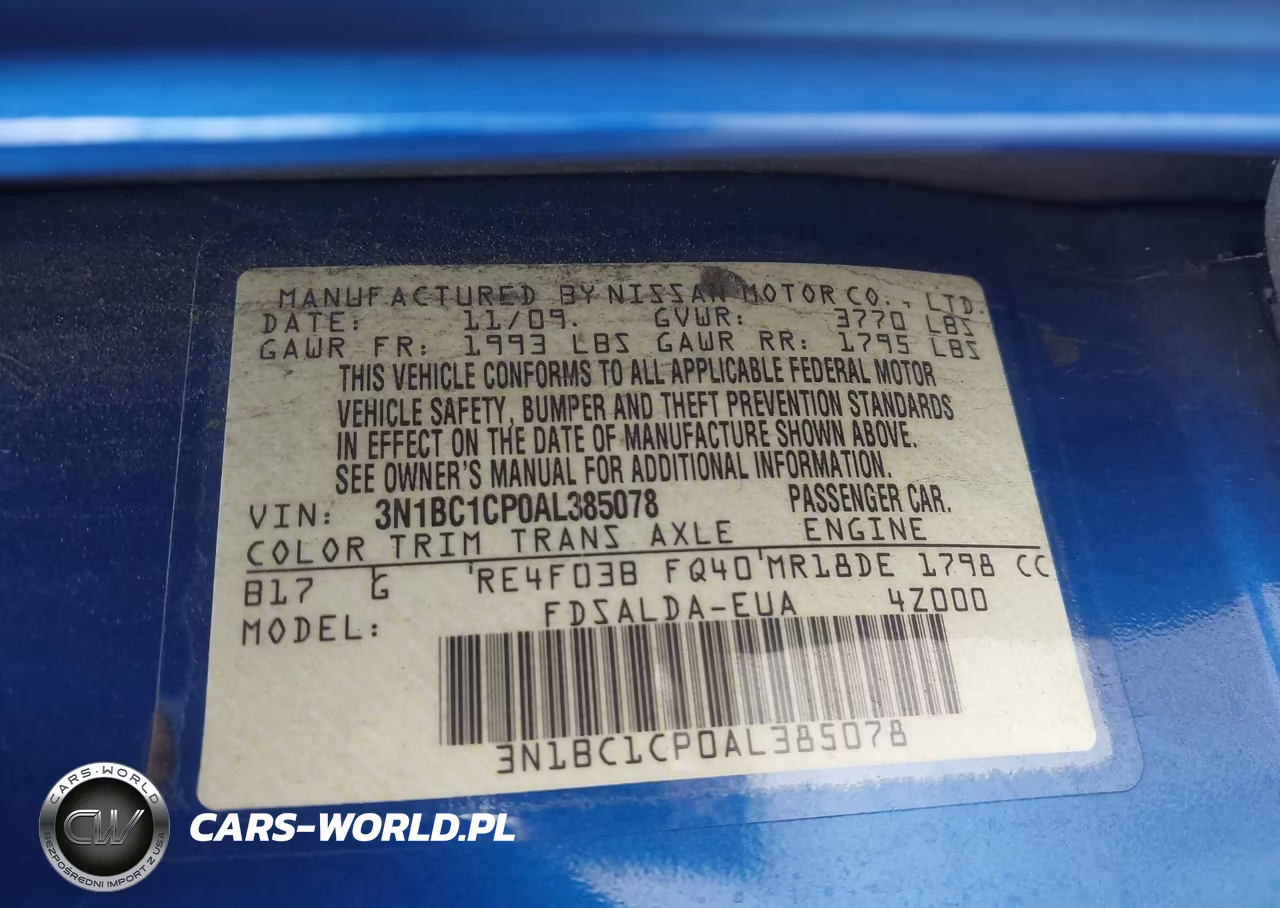2010 Nissan Versa 1.8S VIN:3N1BC1CP0AL385078 - 9