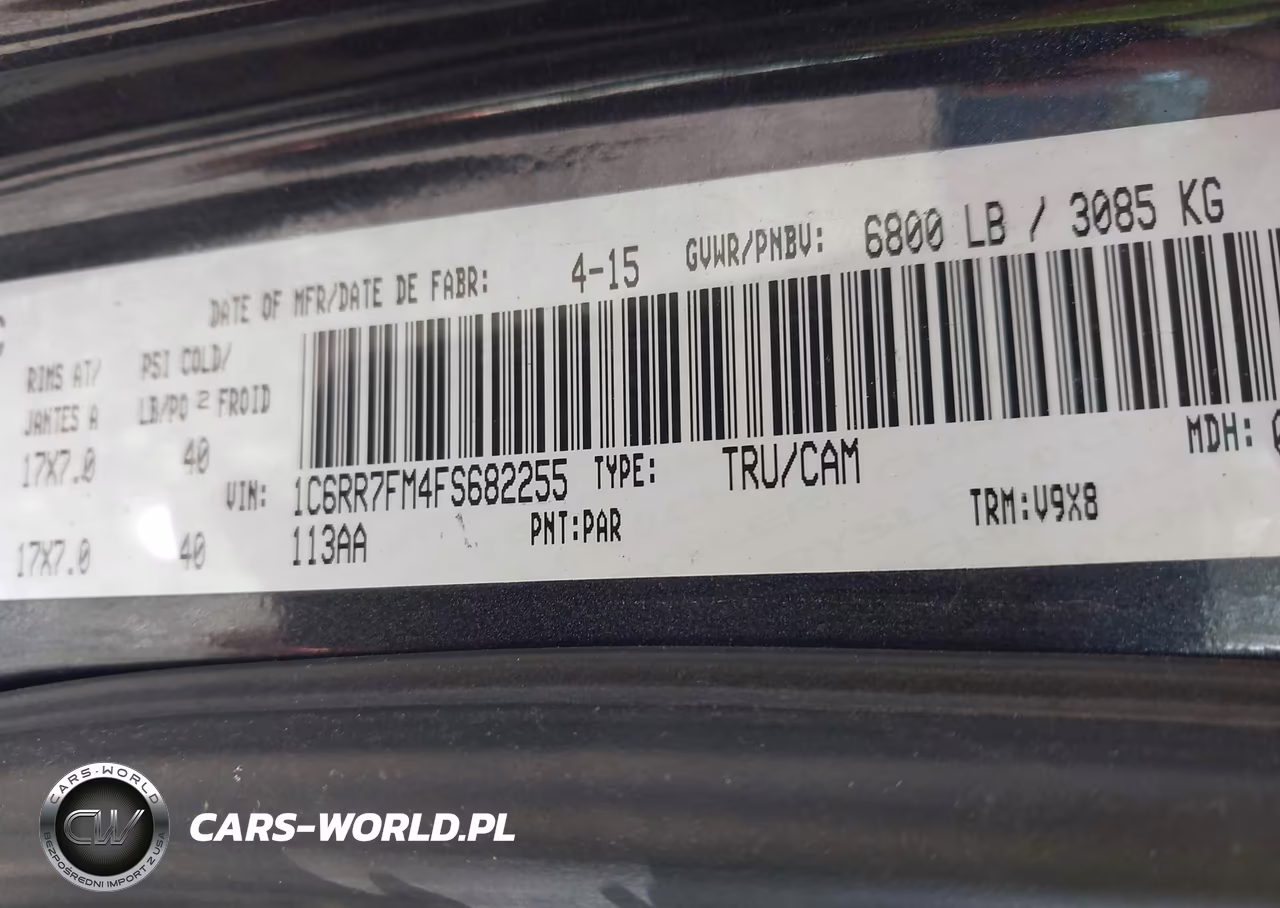 RAM 1500 ST VIN:1C6RR7FM4FS682255 - 9
