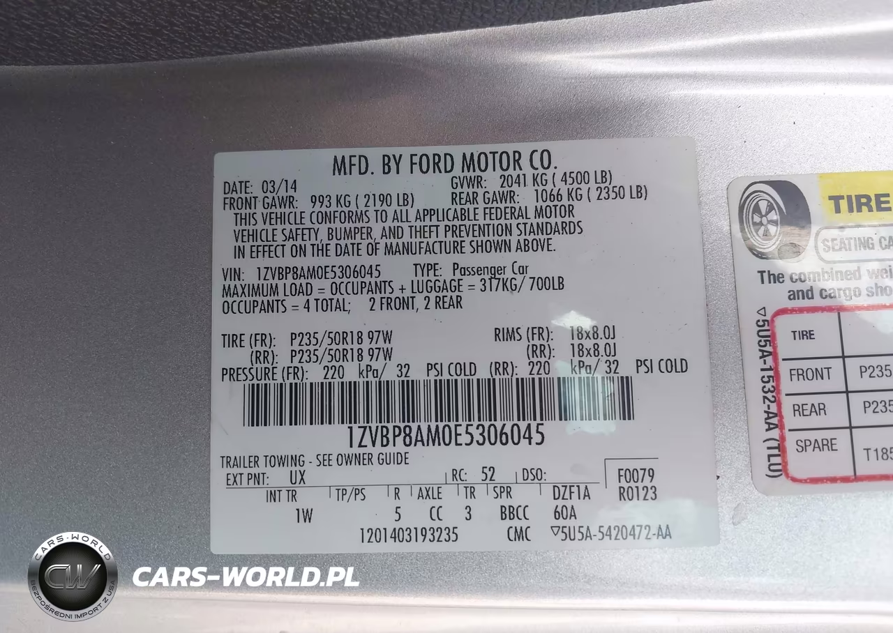2014 Ford Mustang V6 VIN:1ZVBP8AM0E5306045 - 9