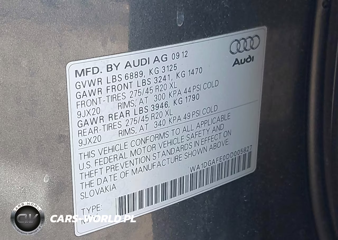 2013 Audi Q7 3.0T S Line Prestige VIN:WA1DGAFE0DD005827 - 9
