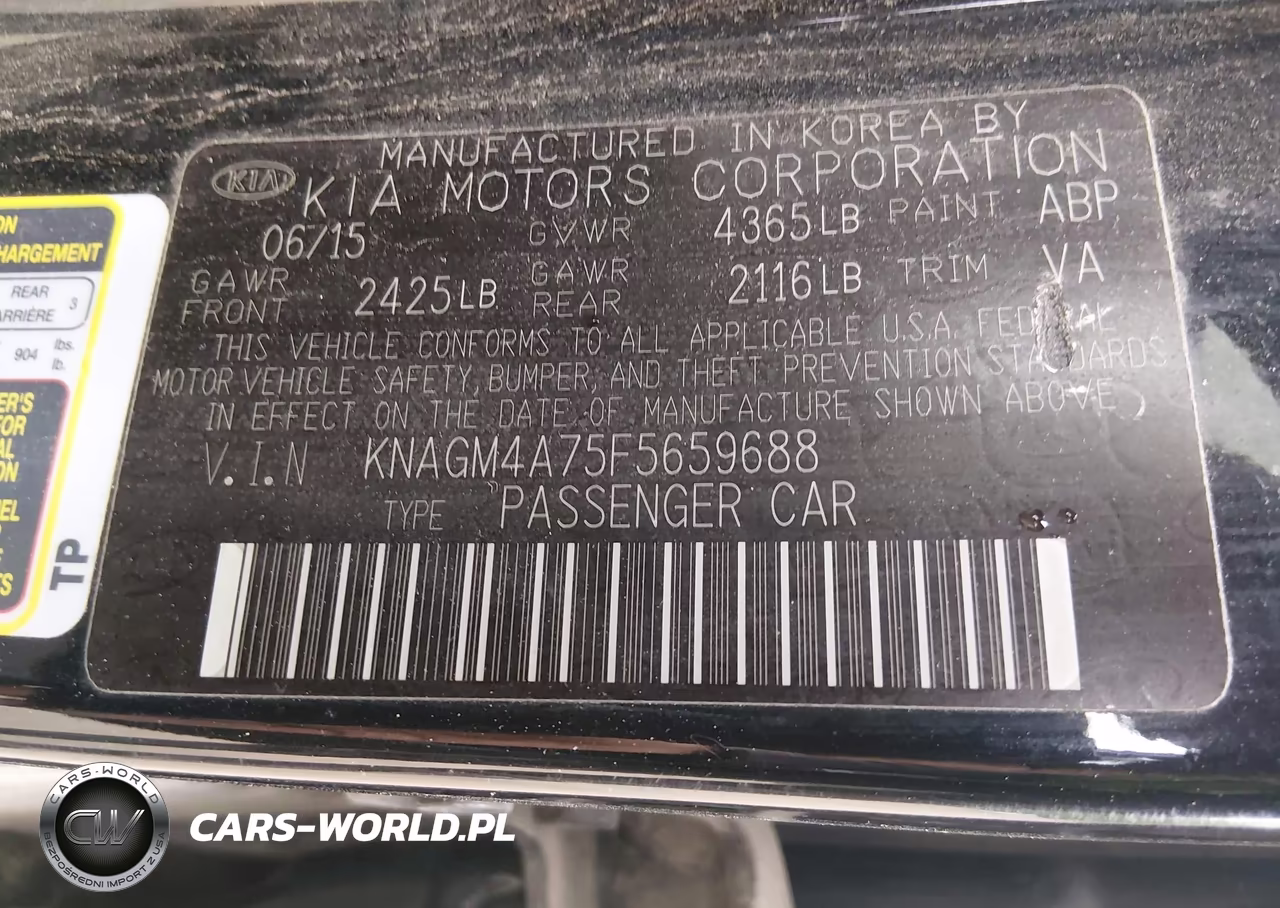 2015 Kia Optima Lx VIN:KNAGM4A75F5659688 - 9