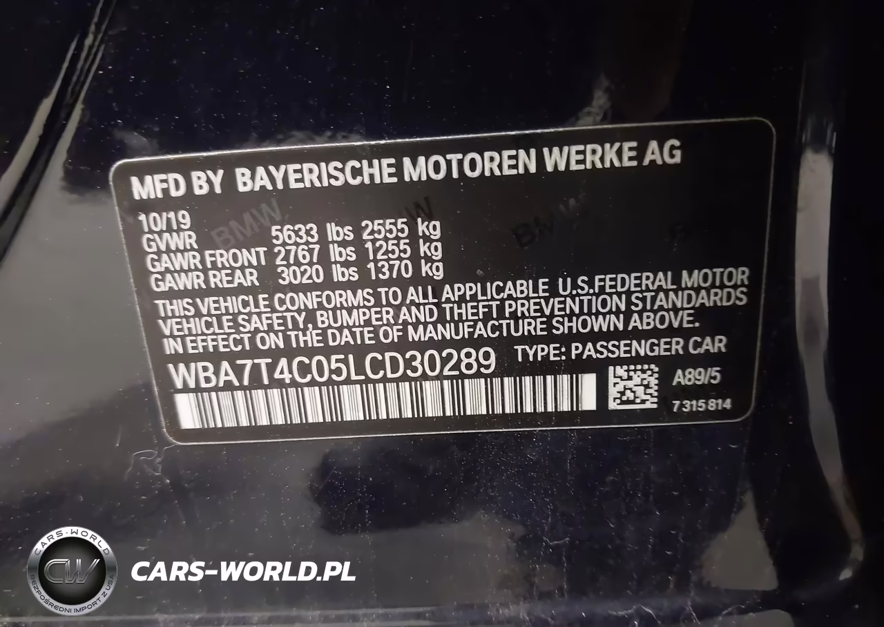 2020 BMW 740I xDrive VIN:WBA7T4C05LCD30289 - 9