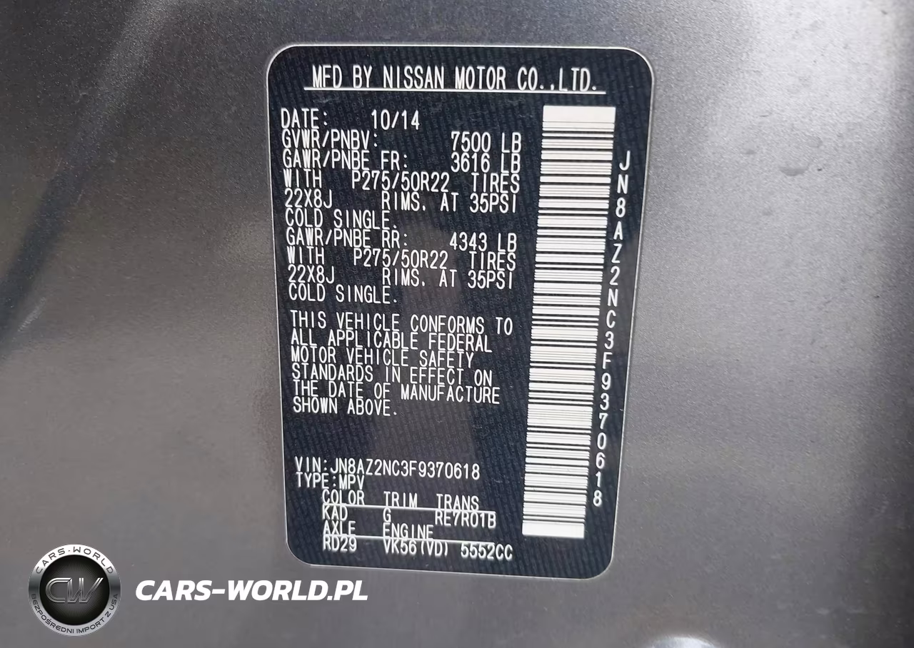 2015 Infiniti Qx80 VIN:JN8AZ2NC3F9370618 - 9