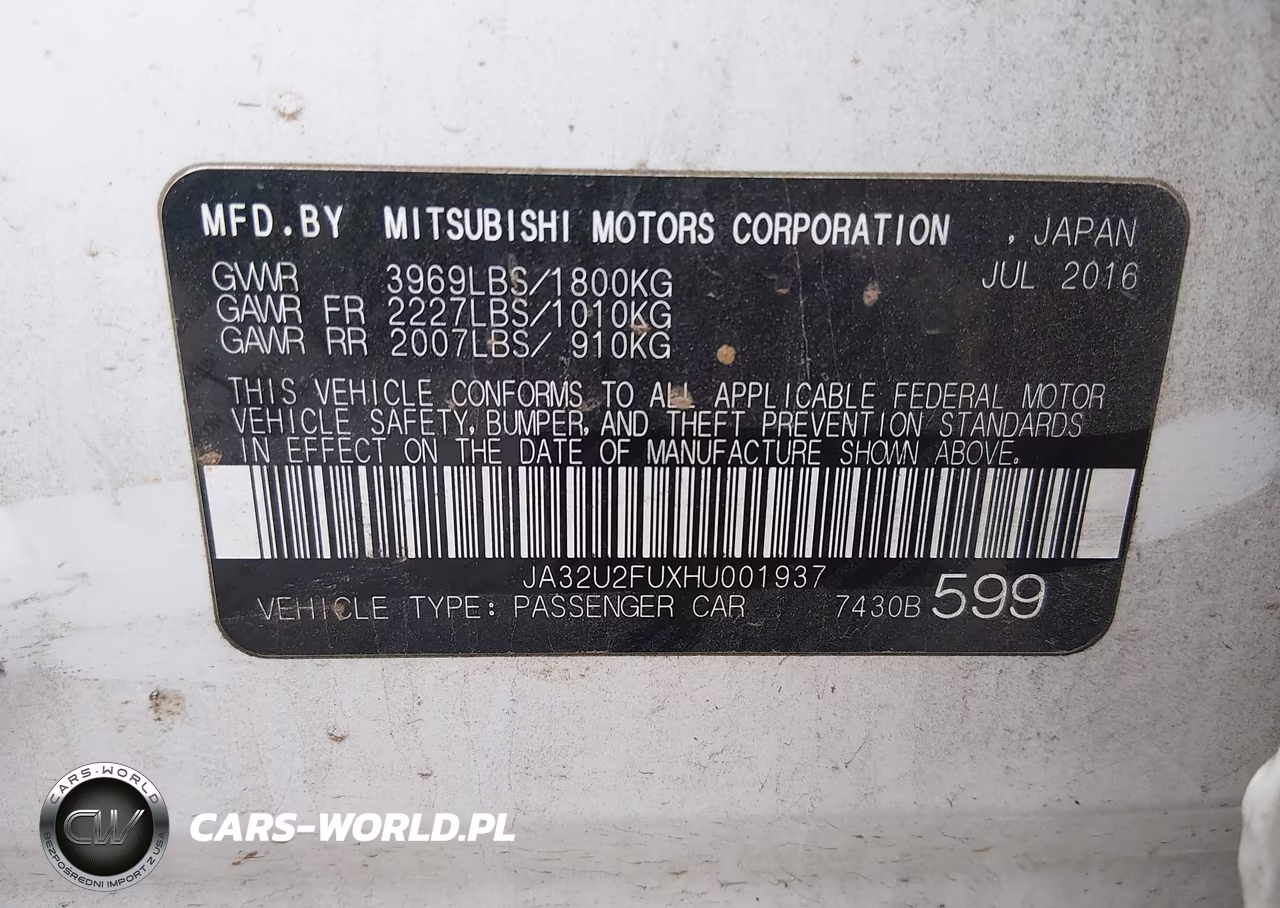 2017 Mitsubishi Lancer Es VIN:JA32U2FUXHU001937 - 9