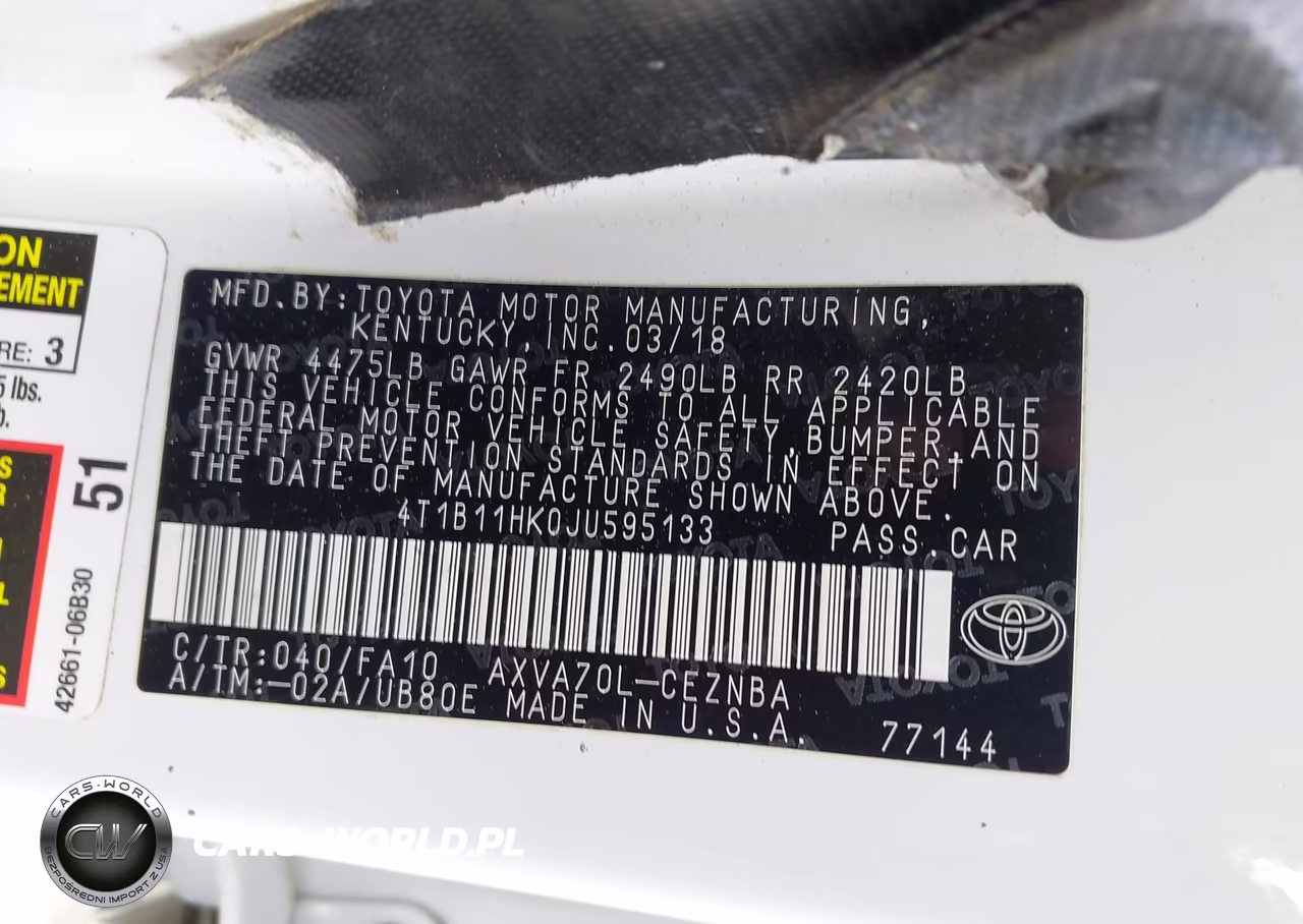 2018 Toyota Camry Le VIN:4T1B11HK0JU595133 - 9