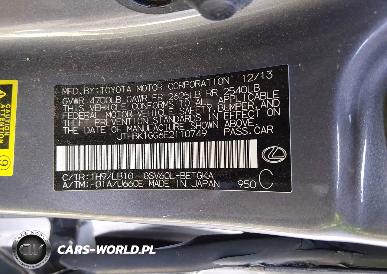 2014 Lexus Es 350 VIN:JTHBK1GG6E2110749 - 9
