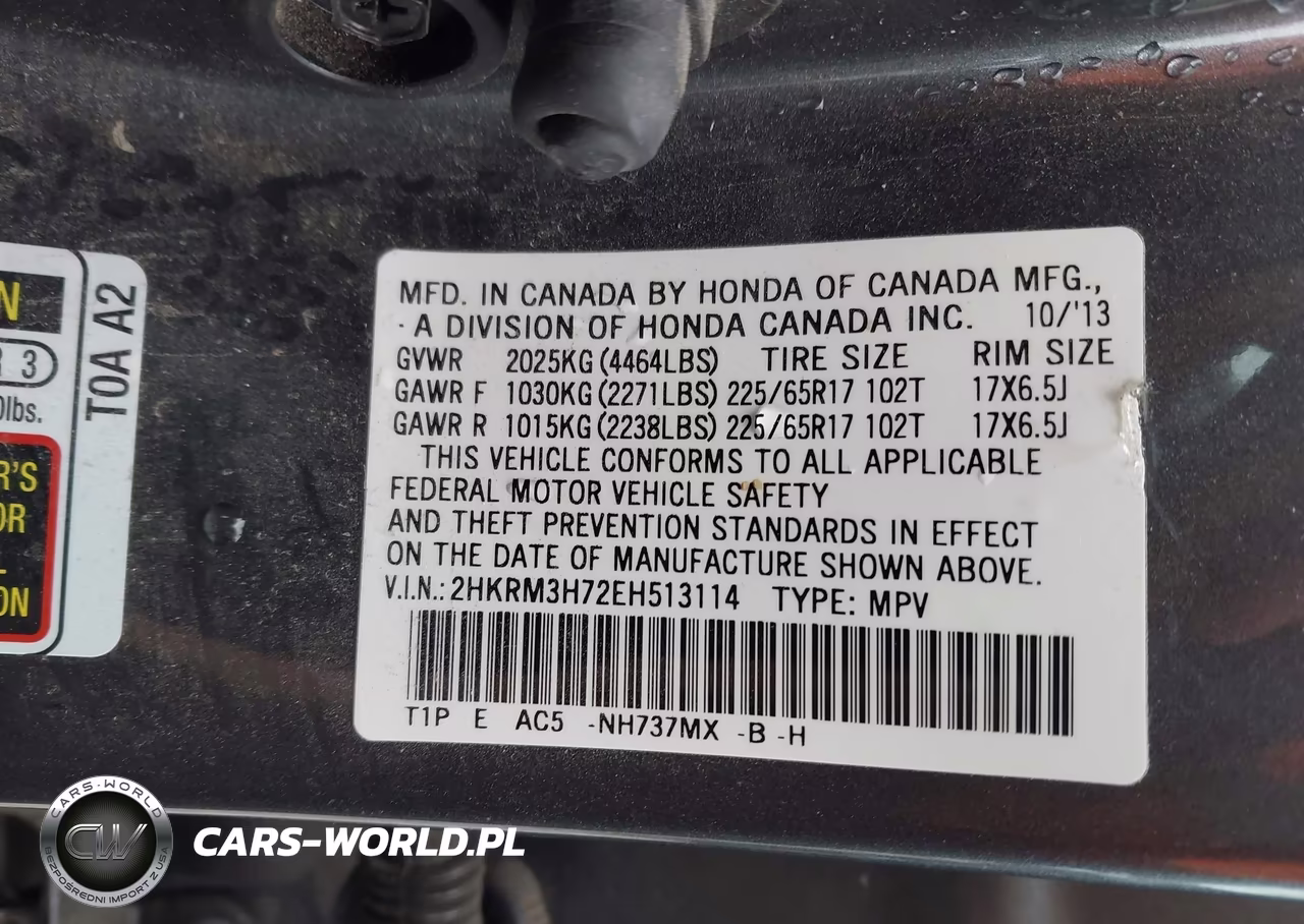 2014 Honda Cr-V Ex-L VIN:2HKRM3H72EH513114 - 9