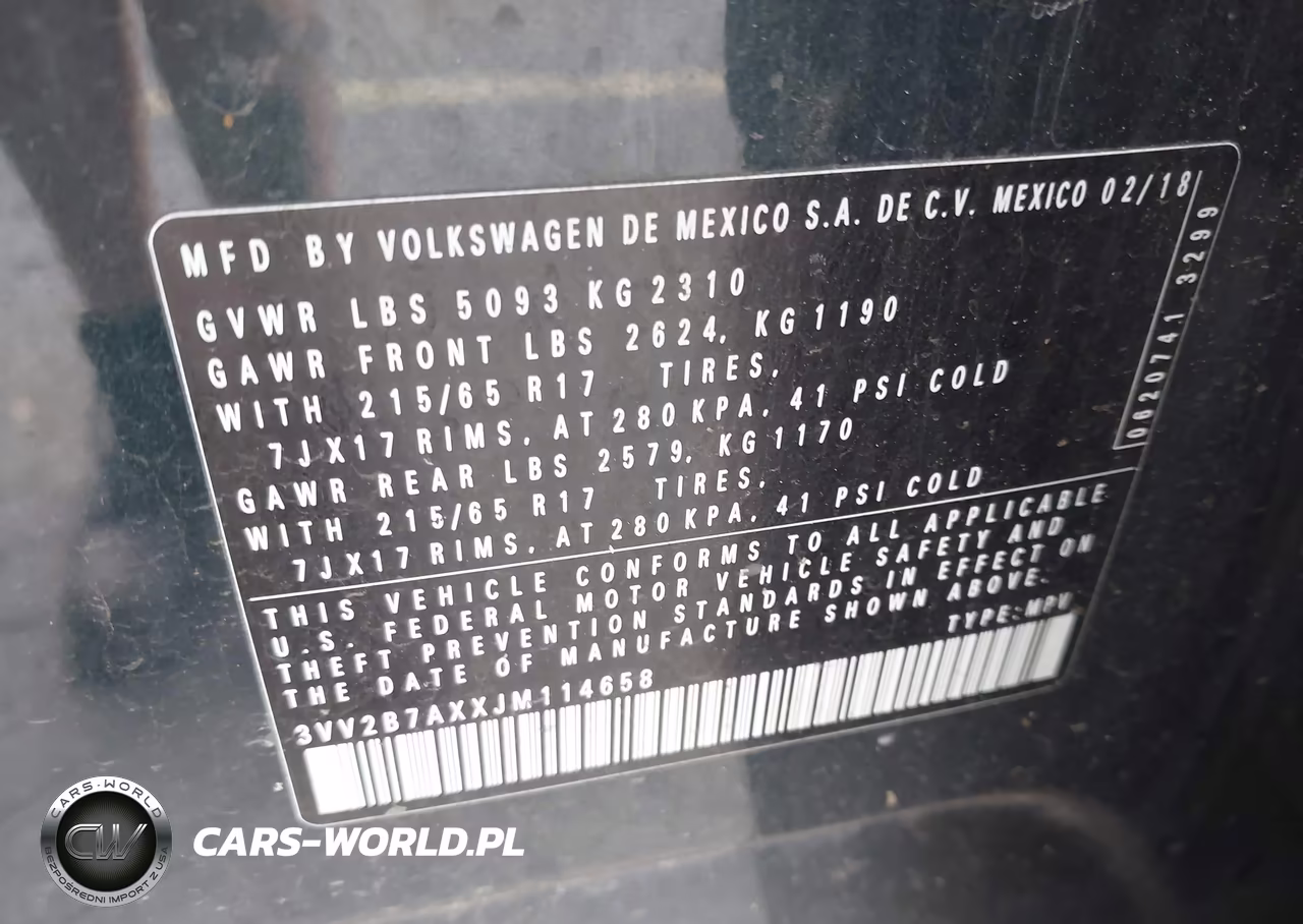 2018 Volkswagen Tiguan 2.0T Se-2.0T Sel VIN:3VV2B7AXXJM114658 - 9